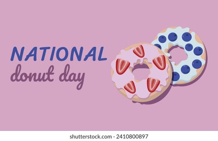 National Donut Day Vector Illustration. Donut Day Poster.