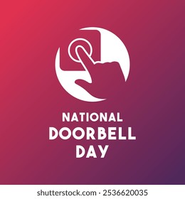 National Doorbell Day. Gradient background. Eps 10.