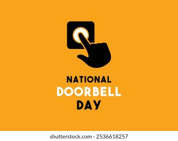 National Doorbell Day. Yellow background. Eps 10.