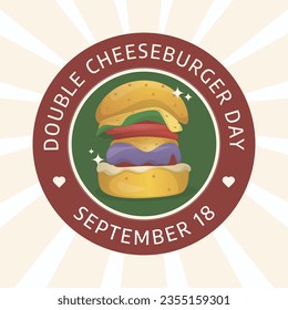 national double cheeseburger day design template good for celebration usage. cheeseburger vector illustration. double cheeseburger vector illustration. vector eps 10.