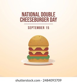 National Double Cheeseburger Day. Flat art design. Good for celebration template usage. eps 10. 
