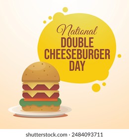 In: National Double Cheeseburger Day. Flat Art Design. Gut zum Feiern Vorlage Nutzung. eps 10. 