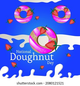 national doughnut day concept. web banner design. illustration vector