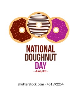 National Doughnut Day Holiday, celebration, card, poster and logo design