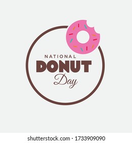 National Doughnut Day, Rubber Stamp, Vector Illustration