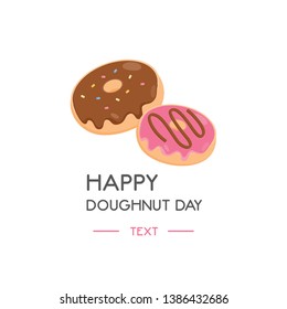 National Doughnut Day Vector Illustration. Template for poster, banner or greeting card.