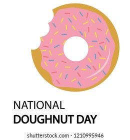 National Doughnut Donut Day Vector