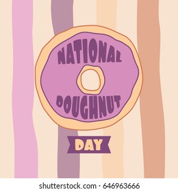 National Doughnut or Donut Day Vector Illustration. Suitable for poster, banner, campaign, and greeting card