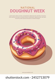 Hintergrund der National Doughnut Week. Vektorillustration.