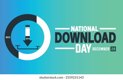 National Download Day 28 December. Holiday concept. suitable for placard, background, Greeting Card, Poster and wallpaper design vector template with text inscription, standard Social Media Post.