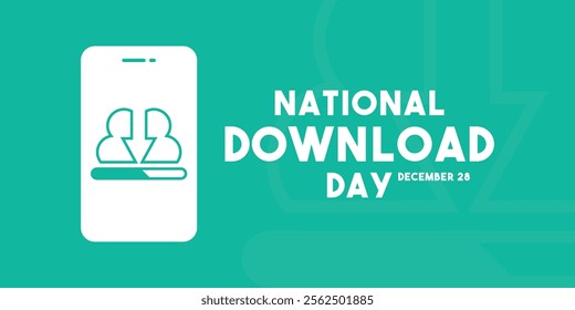 National Download Day. December 28. Banner, card, background. Eps 10.