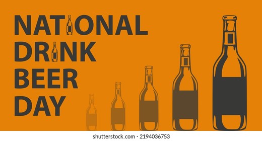 National drink beer day, September 28, suitable for banner, background, web banner, web background. Vector illustration. With beer bottle illustration.