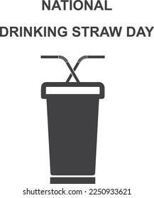 National Drinking Straw Day, celebrates National Drinking Straw Day vector