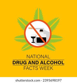 National Drug and Alcohol Facts Week vector template. Promoting Awareness and Prevention with Informative Graphics and Support Resources. background, banner, card, poster design.