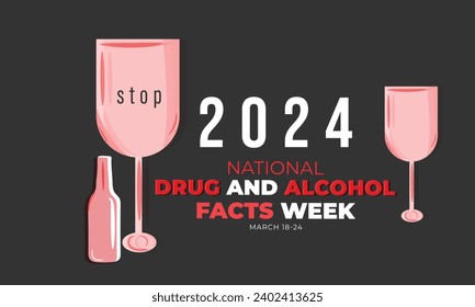 National Drug and Alcohol Facts Week. background, banner, card, poster, template. Vector illustration.