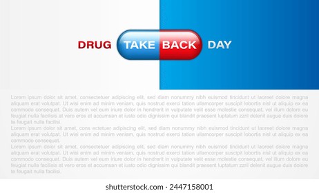 National drug take back day is observed every year in April 25, vector illustration