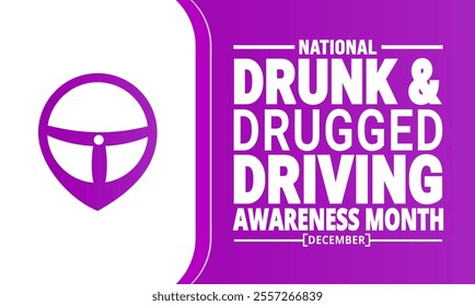 National Drunk and Drugged Driving Awareness Month. Holiday concept. suitable for placard, background,Greeting Card, Poster design template with text inscription, standard Social Media Post.