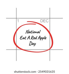 National Eat A Red Apple Day, 1 de dezembro - data do calendário.