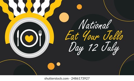 National Eat Your Jello Day Vektorgrafik Banner Design. Happy National Eat Your Jello Day moderne minimale grafische Poster-Illustration.