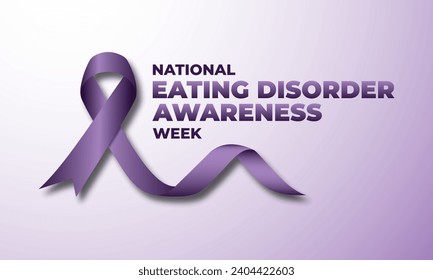 National Eating Disorder Awareness Week Background Vector Illustration 