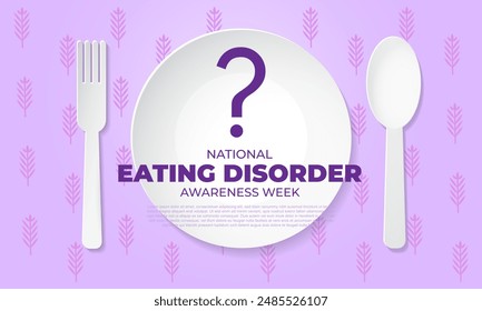 National Eating Disorder Awareness Week Background Vector Illustration 