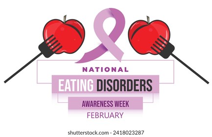 National Eating Disorders Awareness Week. background, banner, card, poster, template. Vector illustration.