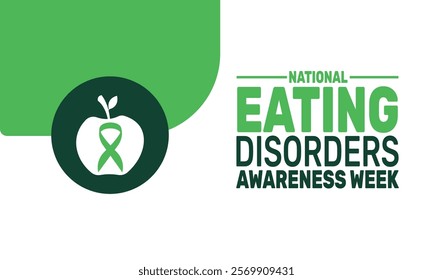 National Eating Disorders Awareness Week background template. Design for banner, card, poster with text. Observed last week of February. Support awareness with vector illustrations and vibrant design