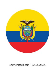 Nationale Ecuador-Flagge, offizielle Farben und Proportion korrekt. Nationale Flagge Ecuadors. Vektorillustration.  EPS10. Ecuador Flag Vektorillustration Icon, einfach, flach Design für Web-oder mobile App.