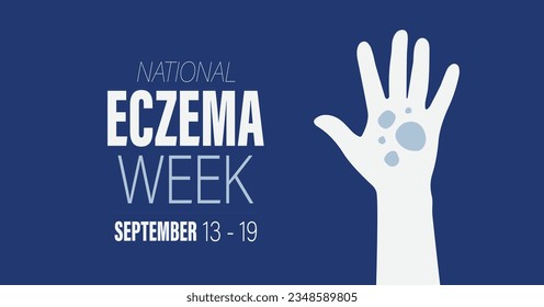 National Eczema Week. September 13 - 19, 2023 vector awareness campaign banner.
