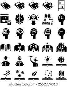 National Education Icon Pack in Solid Style