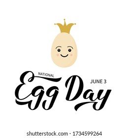 National Egg Day calligraphy hand lettering isolated on white background. Funny typography poster. Vector template for banner, flyer, sticker, t-shirt, greeting card, postcard, logo design, etc.