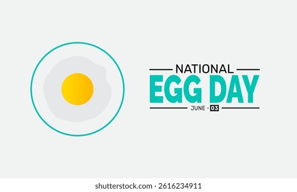 National Egg Day June 3 holiday design. Perfect for banners, posters, greeting cards, and social media. Includes colorful illustration and elegant typography for a joyful and professional look