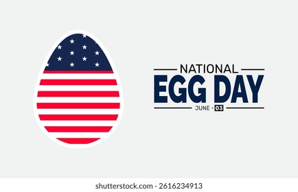 National Egg Day June 3 holiday design. Perfect for banners, posters, greeting cards, and social media. Includes colorful illustration and elegant typography for a joyful and professional look