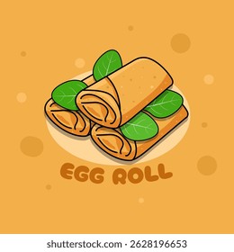 National Egg Roll Day to be celebrated on June 10th. A delicious fried snack made from rolled dough usually filled with fried eggs, meat, and vegetables. Food event banner.