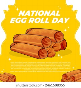 National Egg Roll Day – June 10, 2024, Attractive design, can be used on all social media platforms, beautiful color combination, get it now for your first purchase.