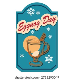 National Eggnog Day label, vector illustration