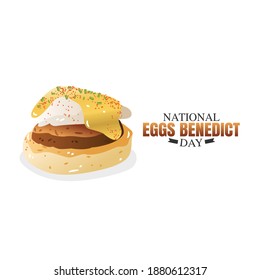 Ilustración de vectores del Día Nacional de los Huevos Benedict. Adecuado para carteles y banner de tarjetas de felicitación.