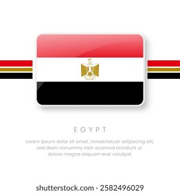 National Egypt Flag.Vector Egypt Button Flag. Realistic National Flag Design and Vector Template.