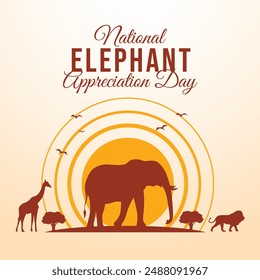 National Elephant Appreciation Day Vektorgrafik Design Vorlage gut für die Feier Nutzung. Elefant Appreciation Day Design. flaches Design. eps 10. 