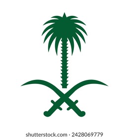 national emblem of the Kingdom of Saudi Arabia flat vector icon