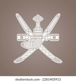 National emblem of Oman - symbol from the flag of Oman.