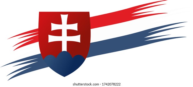 National Emblem of Slovakia. Coat of arms. Vector illustration.