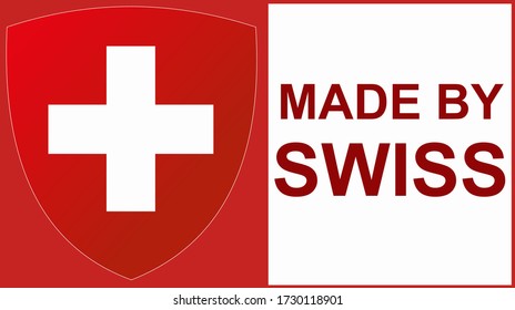 National Emblem of Switzerland. Quality mark - Made in Switzerland. Vector illustration.