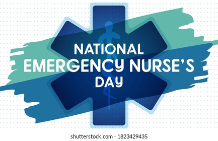 National Emergency Nurse’s Day on the second Wednesday in October recognizes the dedication of ER nurses across the nation. Poster, card, banner, background design. Vector illustration EPS 10.