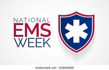 National Emergency medical services week observed each year in may to appreciate the contributions of EMS practitioners in safeguarding the health, safety and wellbeing of their communities. vector