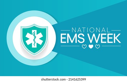 National Emergency medical services week observed each year in May to appreciate the contributions of EMS practitioners in safeguarding the health, safety and wellbeing of their communities. vector