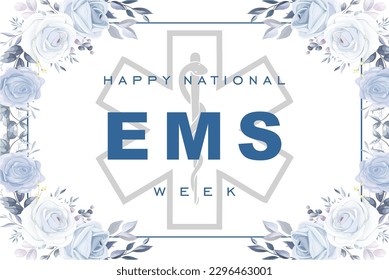 National EMS Week, Holiday concept. Template for background, banner, card, poster, t-shirt with text inscription