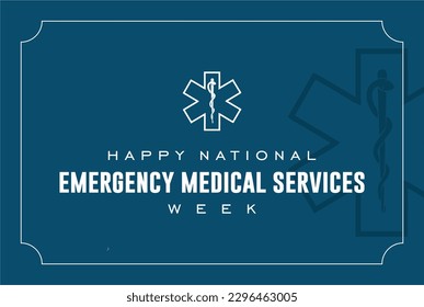 National EMS Week, Holiday Konzept. Vorlage für Hintergrund, Banner, Karte, Poster, T-Shirt mit Textaufschrift