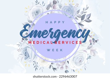 National EMS Week, Holiday Konzept. Vorlage für Hintergrund, Banner, Karte, Poster, T-Shirt mit Textaufschrift