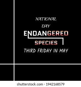 National Endangered Species Day . Geometric Design Suitable For Greeting Card Poster And Banner